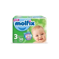 Molfix 3D Midi 3 Numara Cırtlı Bebek Bezi 30 Adet