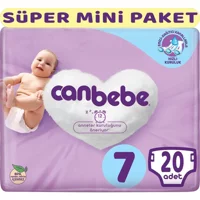 Canbebe Xx Large Süper Mini Paket 7 Numara Bantlı Bebek Bezi 2x20 Adet