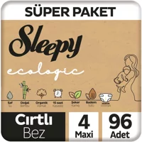 Sleepy Ecologic 4 Numara Organik Cırtlı Bebek Bezi 96 Adet