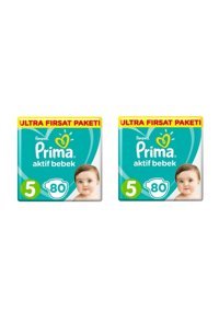 Prima Aktif Bebek Junior 5 Numara Cırtlı Bebek Bezi 160 Adet