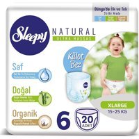 Sleepy Natural Ultra Hassas XL 6 Numara Organik Külot Bebek Bezi 20 Adet