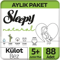 Sleepy Natural 5 + Numara Organik Külot Bebek Bezi 88 Adet