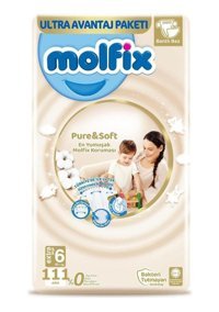 Molfix Pure & Soft 6 Numara Cırtlı Bebek Bezi 111 Adet