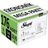 Sleepy Natural Ekonomik Mega Paket 6 + Numara Organik Cırtlı Bebek Bezi 176 Adet