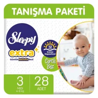 Sleepy Extra 3 Numara Organik Cırtlı Bebek Bezi 28 Adet