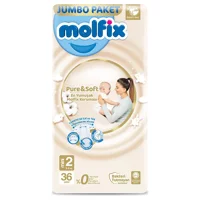 Molfix Pure & Soft 2 Numara Cırtlı Bebek Bezi 36 Adet