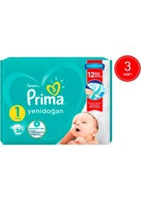 Prima Yenidoğan 1 Numara Cırtlı Bebek Bezi 3x36 Adet