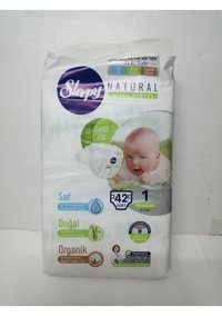 Sleepy Natural Ultra Hassas Yenidoğan 1 Numara Organik Göbek Oyuntulu Cırtlı Bebek Bezi 42 Adet
