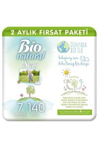 Sleepy Bio Natural 7 Numara Organik Cırtlı Bebek Bezi 140 Adet