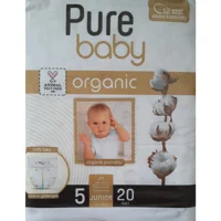 Pure Baby Organik 5 Numara Organik Cırtlı Bebek Bezi 20 Adet