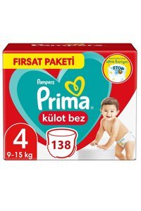 Prima Ultra Bariyer 4 Numara Külot Bebek Bezi 138 Adet