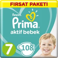 Prima Aktif Bebek 7 Numara Cırtlı Bebek Bezi 3x36 Adet