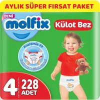 Molfix Maxi 4 Numara Göbek Oyuntulu Külot Bebek Bezi 228 Adet