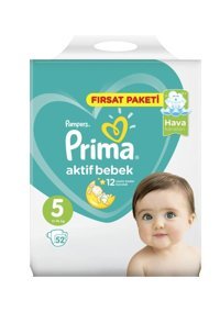 Prima Junior 5 Numara Cırtlı Bebek Bezi 52 Adet