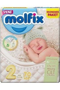 Molfix Mini 2 Numara Göbek Oyuntulu Cırtlı Bebek Bezi 70 Adet