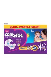 Canbebe Ultra Avantaj Paketi 4 + Numara Bantlı Bebek Bezi 100 Adet