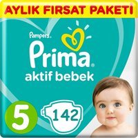 Prima Aktif Bebek 5 Numara Cırtlı Bebek Bezi 142 Adet