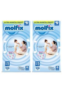 Molfix Junior 5 Numara Cırtlı Bebek Bezi 2x108 Adet