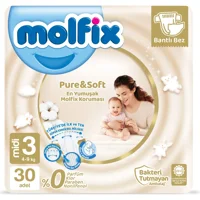 Molfix Pure & Soft 3 Numara Cırtlı Bebek Bezi 30 Adet