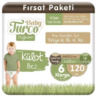 Baby Turco Doğadan 6 Numara Külot Bebek Bezi 120 Adet