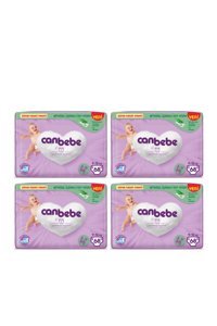 Canbebe 4 + Numara Bantlı Bebek Bezi 4x68 Adet