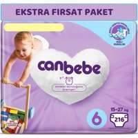 Canbebe Extra Large 6 Numara Bantlı Bebek Bezi 216 Adet