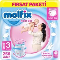 Molfix Midi 3 Numara Külot Bebek Bezi 4x64 Adet