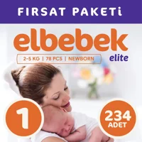 Elbebek Elite Yenidoğan Yenidoğan Cırtlı Bebek Bezi 234 Adet