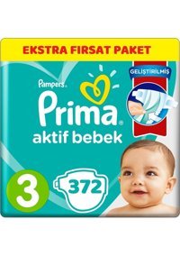 Prima Midi 3 Numara Cırtlı Bebek Bezi 372 Adet
