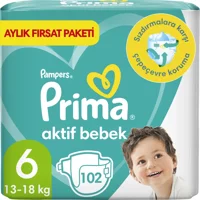 Prima Aktif Bebek 7 Numara Cırtlı Bebek Bezi 88 Adet