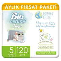 Sleepy Bio Natural Junior 5 Numara Organik Cırtlı Bebek Bezi 120 Adet