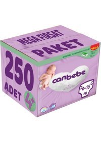 Canbebe Maxi Plus Mega Fırsat Paketi 4 + Numara Bantlı Bebek Bezi 250 Adet