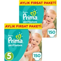 Prima Aktif Bebek Midi 5 Numara Cırtlı Bebek Bezi 416 Adet