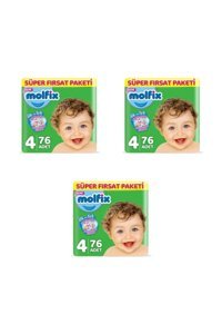 Molfix 3D Maxi 4 Numara Bantlı Bebek Bezi 3x76 Adet