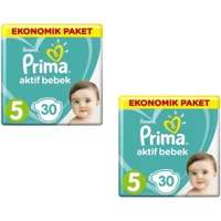 Prima Aktif Bebek 5 Numara Cırtlı Bebek Bezi 2x30 Adet