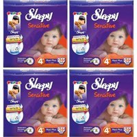 Sleepy Sensitive 4 + Numara Organik Cırtlı Bebek Bezi 4x26 Adet
