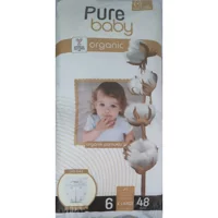 Pure Baby Organik 6 Numara Organik Cırtlı Bebek Bezi 48 Adet