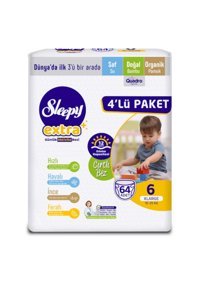 Sleepy Xlarge 6 Numara Cırtlı Bebek Bezi 64 Adet