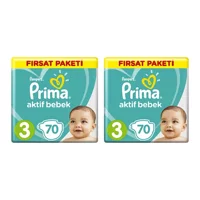 Prima Aktif Bebek 3 Numara Cırtlı Bebek Bezi 140 Adet