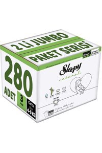 Sleepy Midi 3 Numara Organik Cırtlı Bebek Bezi 5x56 Adet