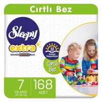 Sleepy Extra 7 Numara Organik Cırtlı Bebek Bezi 168 Adet