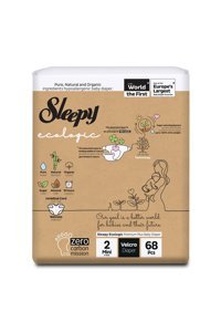 Sleepy Ecologic 2 Numara Organik Cırtlı Bebek Bezi 68 Adet