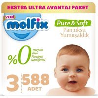 Molfix Pure & Soft 3 Numara Cırtlı Bebek Bezi 588 Adet