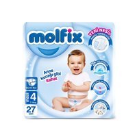 Molfıx 3D Maxi 4 Numara Göbek Oyuntulu Bantlı Bebek Bezi 27 Adet