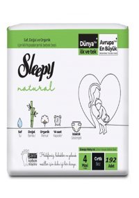 Sleepy Maxi 4 Numara Organik Cırtlı Bebek Bezi 192 Adet