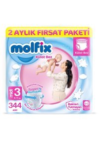 Molfix Süper Yumuşak 3 Numara Külot Bebek Bezi 344 Adet