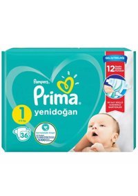 Prima Geliştirilmiş Yenidoğan 1 Numara Göbek Oyuntulu Cırtı Bebek Bezi 36 Adet