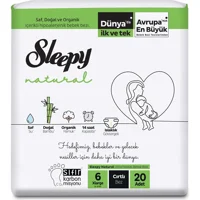 Sleepy Natural 6 + Numara Organik Cırtlı Bebek Bezi 20 Adet