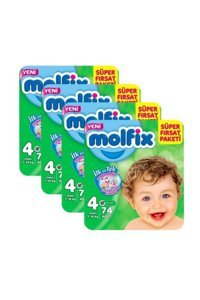 Molfix 3D Maxi 4 Numara Cırtlı Bebek Bezi 4x76 Adet