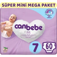Canbebe Xx Large Süper Mini Mega Paket 7 Numara Bantlı Bebek Bezi 6x60 Adet